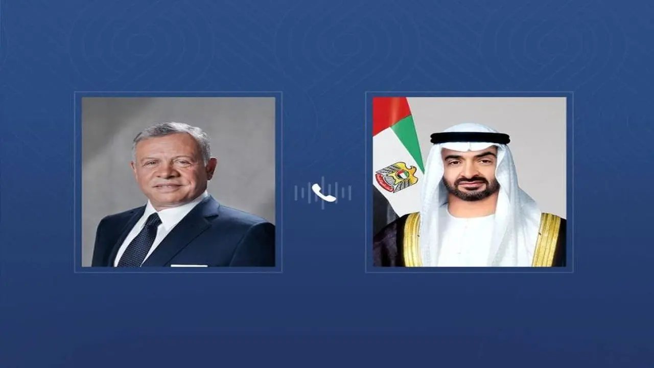 محمد بن زايد وملك الأردن يبحثان هاتفياً تطورات المنطقة وتداعياتها على الأمن الإقليمي